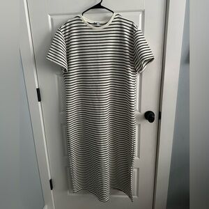 Polagram Striped Long Side Slit Maxi Dress